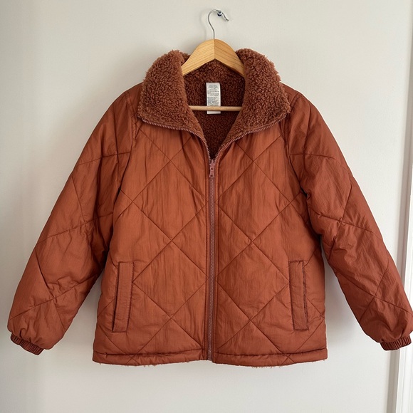 Madewell Jackets & Blazers - Madewell Rust Quilted Jacket with Sherpa lining